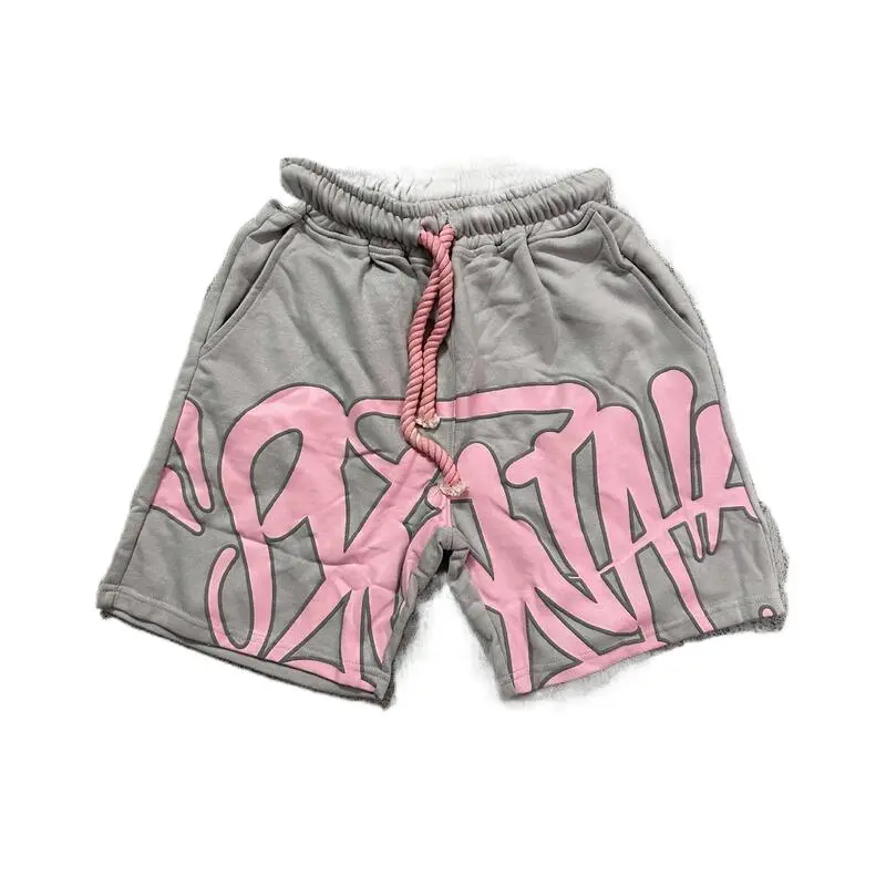 New2025 hip-hop style foam letter print short men's summer fashion casual sports shorts trend