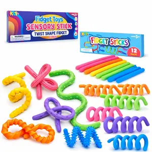 Lesong Sensory Fidget Toy Bundle: 12-Pack & 6-Pack Twist Tangle Sticks for Kids & Adults - Autism Anxiety Relief, Classroom & Travel Essential Fidget Toys, Stocking Stuffers & Christmas Gifts