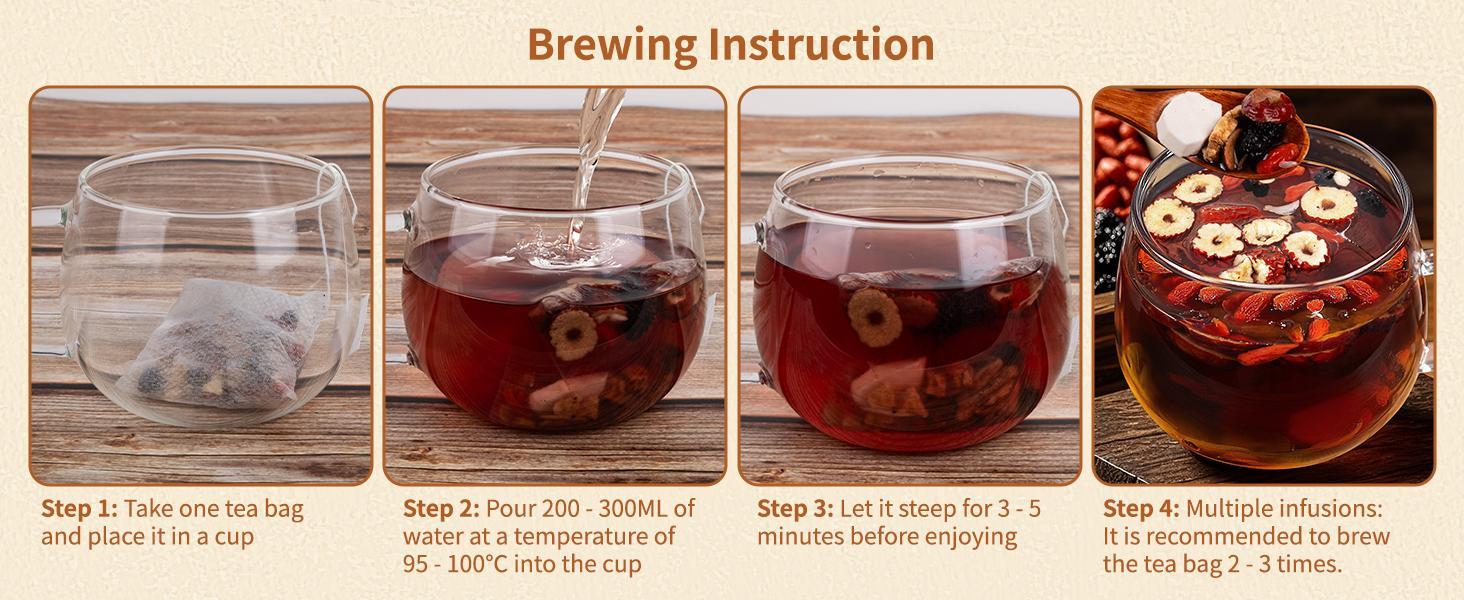 Ginseng Five Treasures Kidney Tea, Traditional Chinese Herbal TeaBags, Natural Organic Kidney Cleanse Detox Tea for Women & Men, 7 Precious Ingredients Formula(1 Pack/25 Bags)