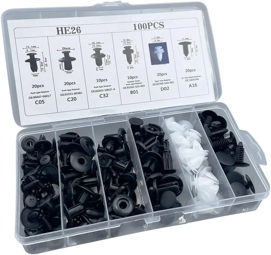 Mixed Bumper Fender Fixing Buckles, Plastic Fixed Buckle Fastener, Plastic Rivet Clip Automotive Accessories, Car Body Repair Tool, Vehicle Body Screw Car Accessory, Car Interior Kit