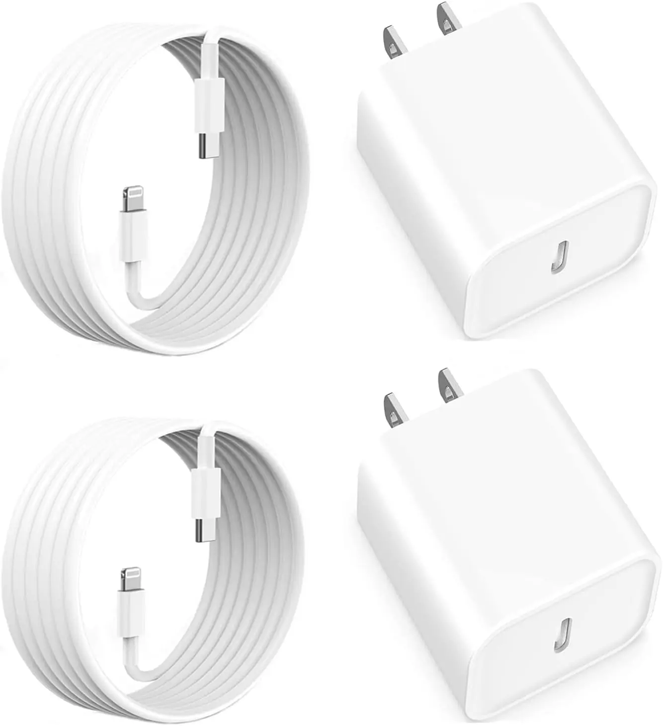 portable charger Mobile Cellphone Electronic PD Fast Charger Kit - 2 Pack 6 ft Length USB-C Wall Block & Type-C to Lightning Cables for iPhone 14/13/12/11 Pro Max, XR, XS, X, iPad, AirPods Pd Fast Charging, Fast Chargers, Charger Adapter Chargers