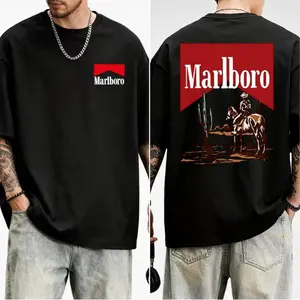 Graphic tee Cowboy Desert Marlboro T-Shirt – Western-Style Graphic with Horses and Cacti, Unisex Rodeo Tee, Wild West-Inspired T-Shirt.