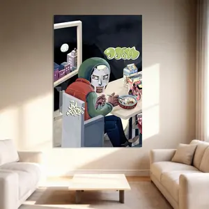 MF Doom MM. doomsday  poster Canvas Aesthetic For The Bedroom Wall Sitting Room Dormitory Wall Office Wall Poster Decorative Painting Canvas Wall