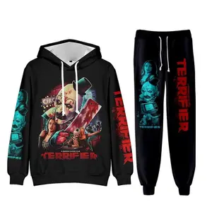 Terrifier Art The Clown Hoodie Joggers Sets, Halloween Horror Outfits
