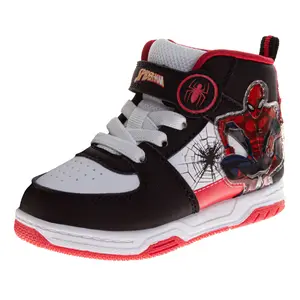 Spider-Man Boys High Top Sneakers Hook and Loop with Lace-Up (Little Kid)