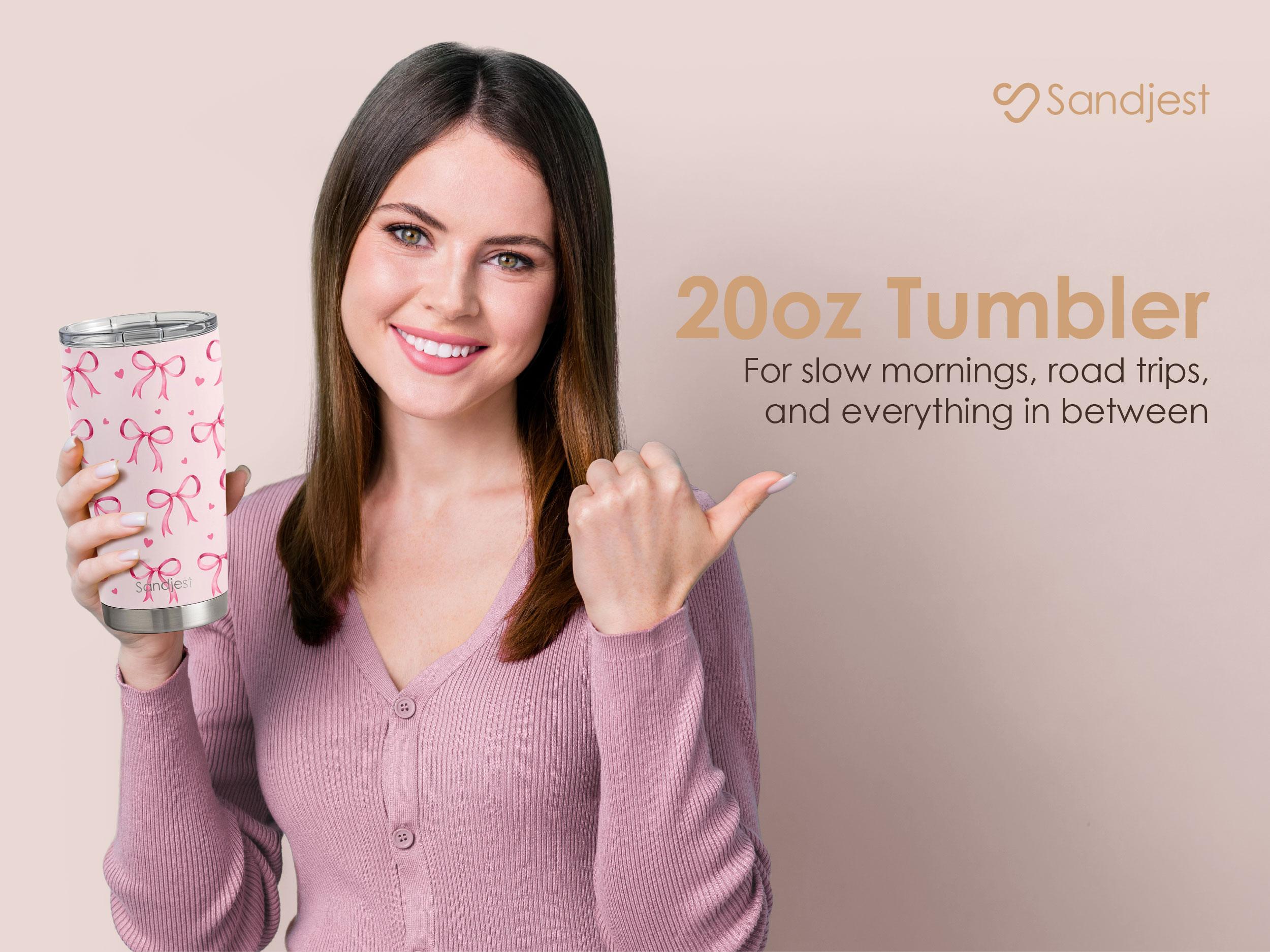 SANDJEST 20oz Stainless Steel Coffee Tumbler with Lid, Insulated Vacuum Flask Travel Mug, Aesthetic Gift for Friends Women Girls Teens Mother's Day SANDJEST 20oz Stainless Steel Coffee Tumbler with Lid, Insulated Vacuum Flask Travel Mug, Aesthetic Gift for Friends Women Girls Teens Mother's Day