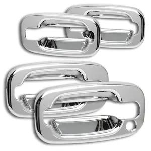 4PCS Chrome Door Handle Covers Caps Trim Compatible with 1999 - 2006 Chevy Silverado 1500 2500 3500 1500HD 2500HD / Tahoe / Suburban 1500 2500 / Avalanche 1500 2500