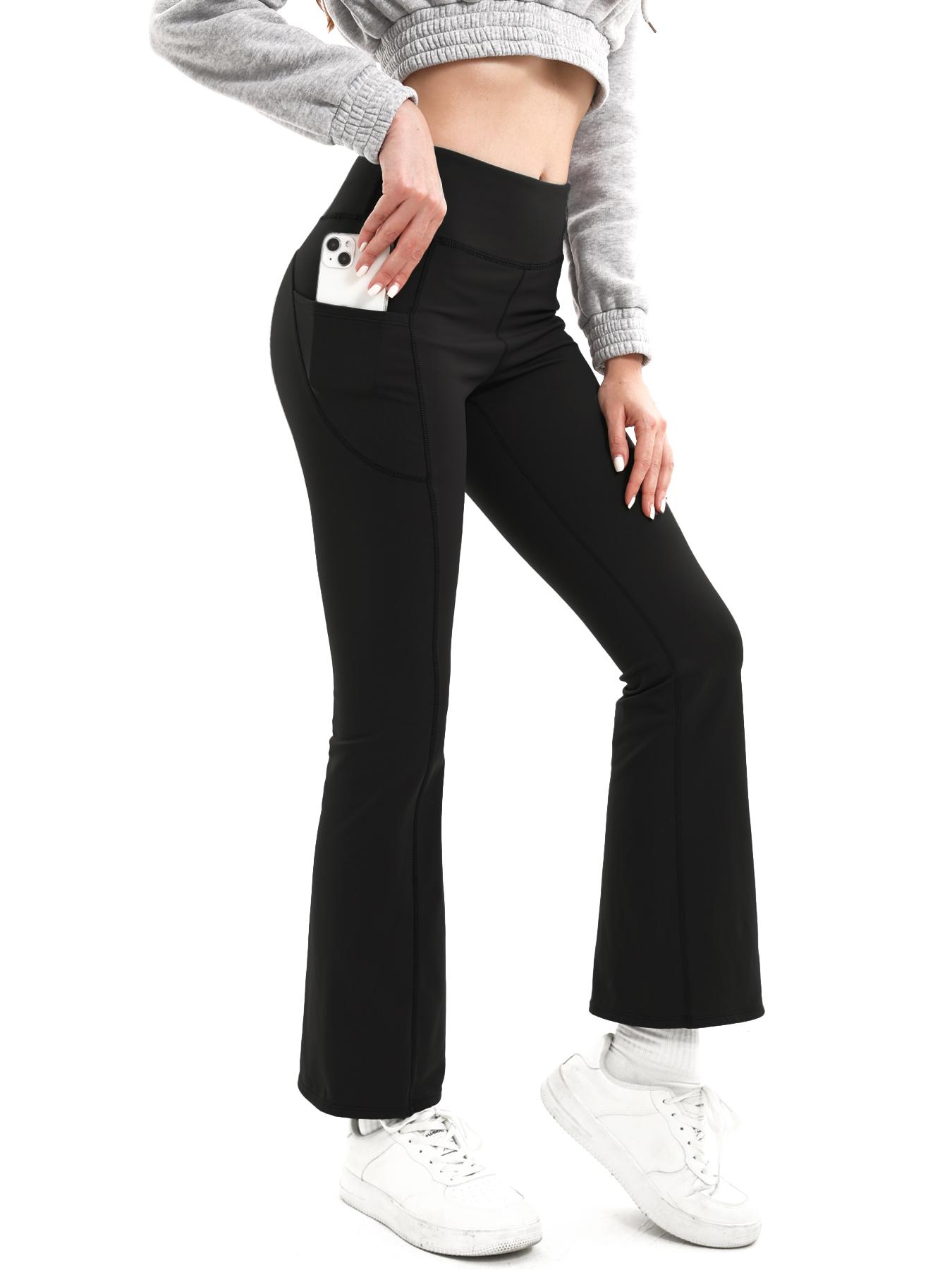 3PCS Warm Fleece-Lined High-Waisted Butt-Lifting Flare Yoga Pants for Women - Leg-Shaping Tights in Dark Gray Light Gray & Black for Winter Daily Wear 3PCS Warm Fleece-Lined High-Waisted Butt-Lifting Flare Yoga Pants for Women - Leg-Shaping Tights in Dark Gray Light Gray & Black for Winter Daily Wear