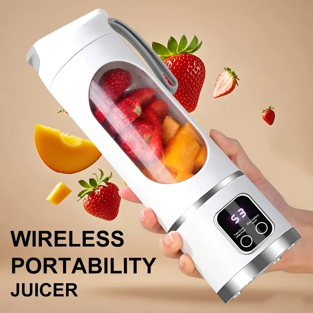 Portable USB Charge Blender, Personal-Size Leakproof Mixer with 12 Blades, Mini Handheld Juicer for Smoothies, Shakes, Baby Food, Travel & Kitchen Use, Halloween Gift Option