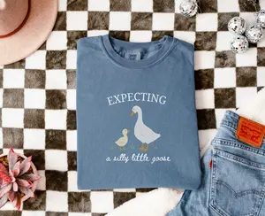 [Saleup to 75%] Comfort Colors Silly Goose Pregnancy Shirt,Pregnancy Announcement to Husband, First Time Mom Gift,Comfort Colors Pregnancy Shirt,Expecting Mom Gift