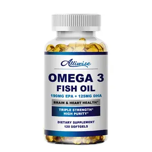 ALLIWISE Omega 3 Fish Oil Supplement Softgels Triple Strength EPA & DHA Fish Oil Omega 3