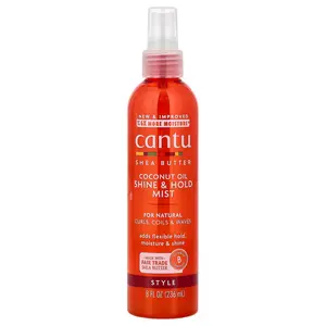 Cantu Shea Butter, Coconut Oil Shine & Hold Mist, 8 fl oz (236 ml)