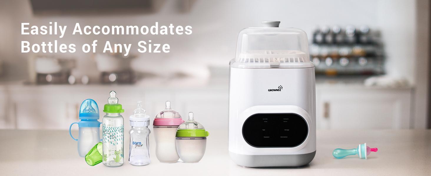 Grownsy Bottle Washer Pro, All-in-One Bottle Washer for Pump Parts,Baby Essentials,Toys, GROWNSY Bottle Sterilizer and Dryer