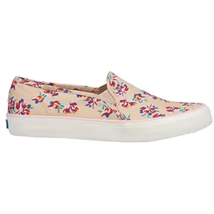 Keds Womens Double Decker Floral Slip On Sneakers Shoes Casual - Beige