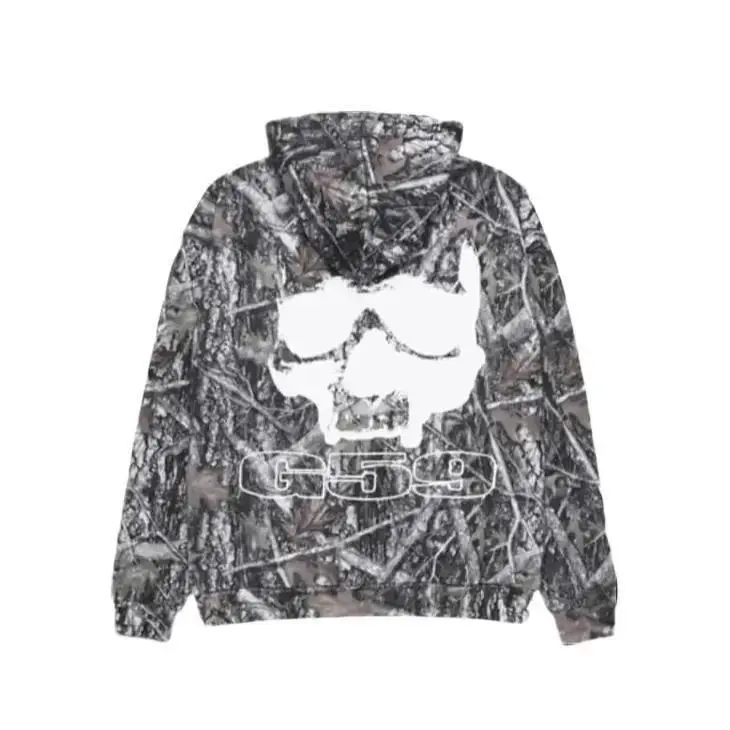 Unisex G59 Skull Camo Graphic Hoodie for Men & Women – Outdoor Streetwear Hoodie, Everyday Casual Application, Soft Cozy Fabric, Adjustable Drawstring Hood, Large Back Skull Print, Durable Fade-Resistant Print