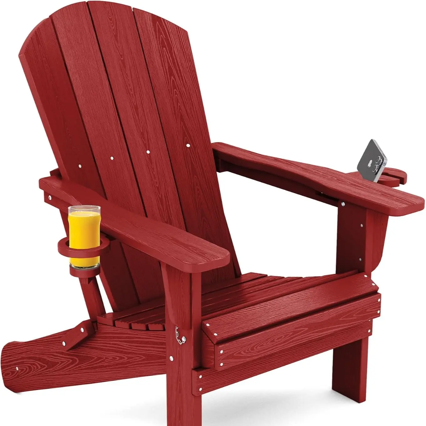 Double Cup Folding Chair-Dark Red