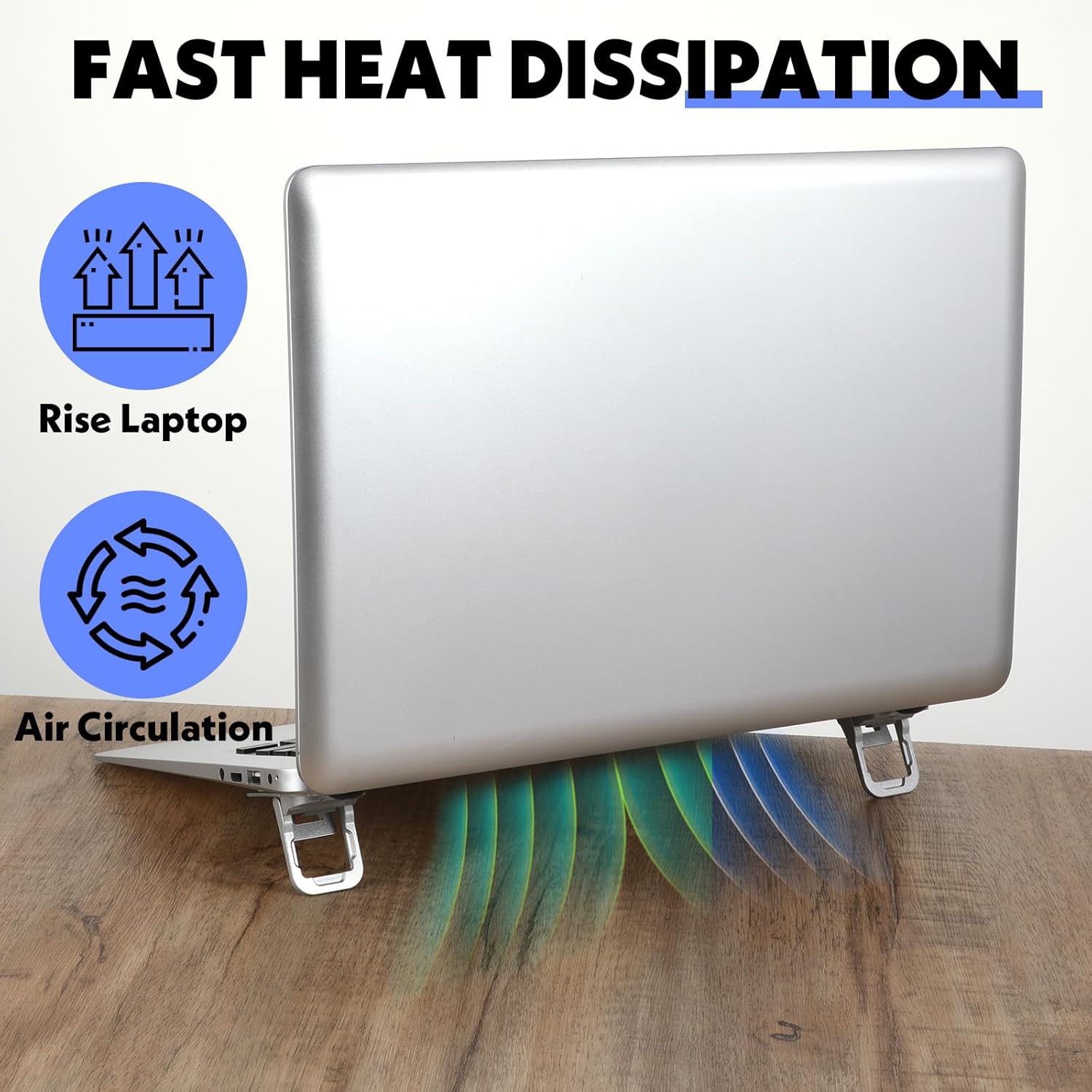 MUNBYN  Portable Keyboard Riser with Dual Tilt Angle,2pcs  Mini Laptop Feet for Desk, Invisible Lifter & Self-Adhesive Laptop Stand Bracket, Ideal for Office Use