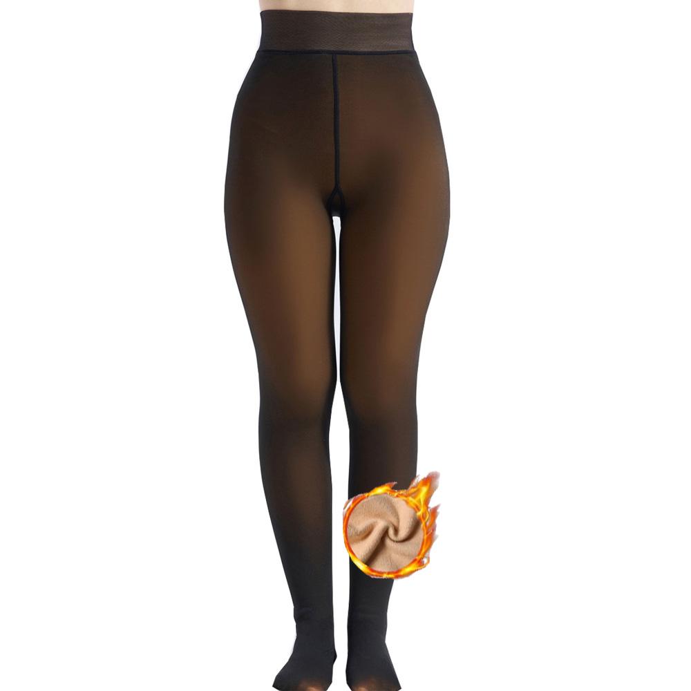 Women's Fleece Lined Tights Fake Translucent Warm Thermal Pantyhose Fake Sheer Thick Leggings Ladies Under Dress for Winter with Plush Inner Layer,High quality  Faux fur Tights,Soft and Breathable,Hight Stretch,Everyday,Minimalist,Slim.