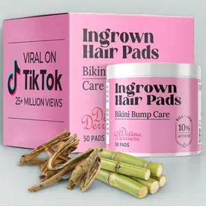 Divine Derriere BEST Ingrown Hair Pads with BHA + AHA Exfoliate to Tend Skin Post Hair Removal, Shaving & Waxing for Razor Bumps, Razor Burns - Ingrown Serum Body Care