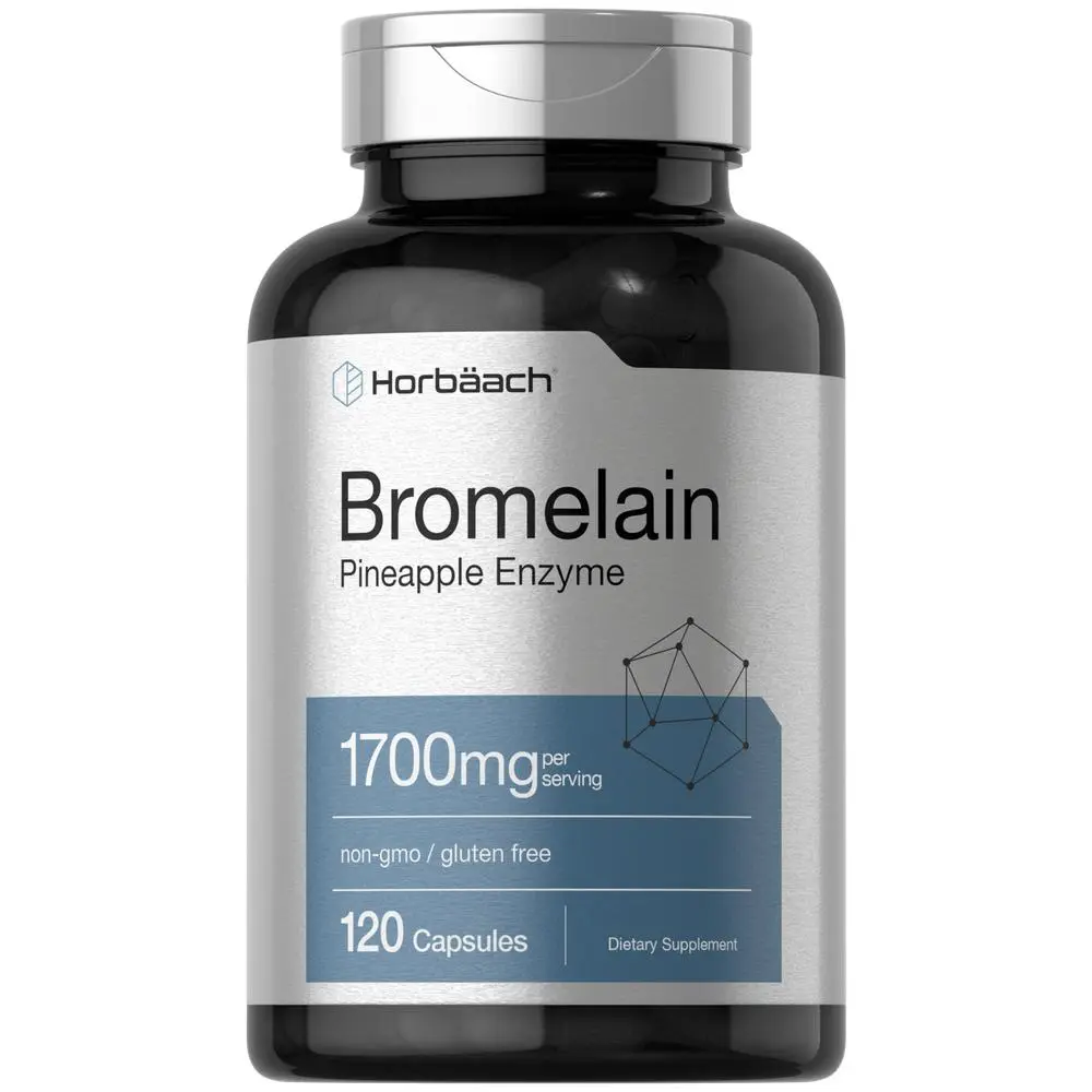 Horbäach Bromelain 1700 mg | 120 Capsules | Supports Digestive Health | Pineapple Enzyme Supplement | Non-GMO, Gluten Free