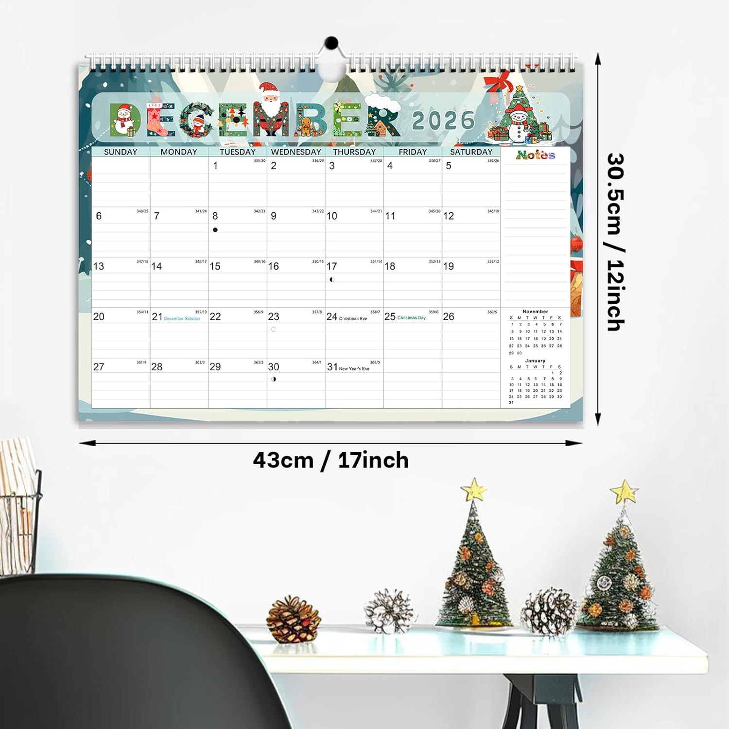 Calendar 2026, Anti Ink Bleed, Durable Thick Paper, Ample Writing Space ...