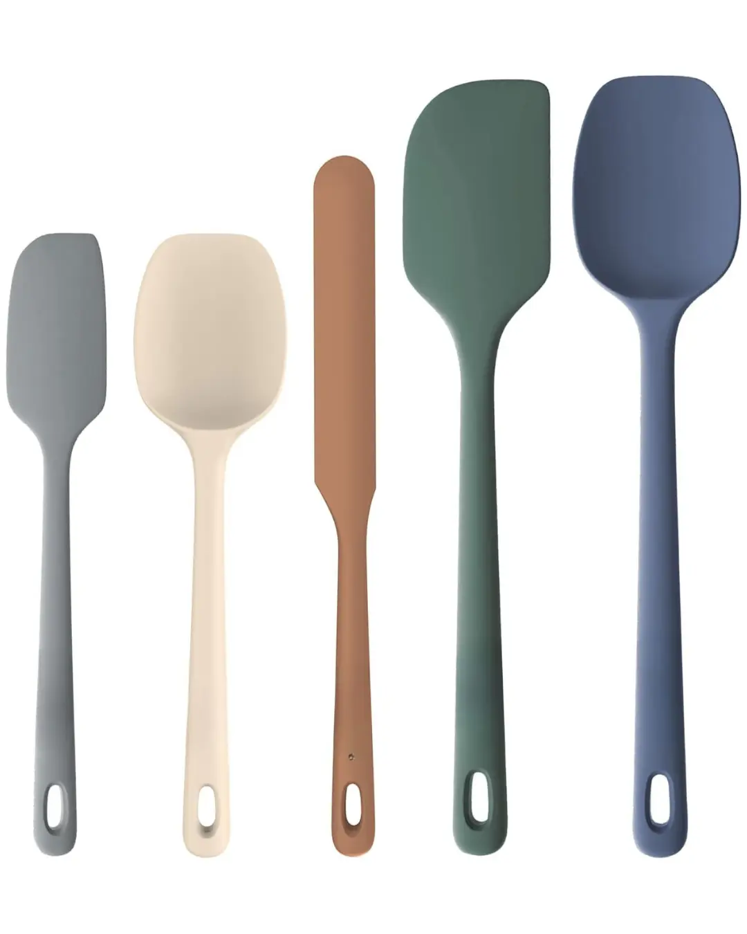5 Pieces Silicone Spatula Set, Food Grade Rubber Spatula, Handle with Ergonomic Grip, Heat Resistant Up to 600°F for Nonstick Cookware, Cooking