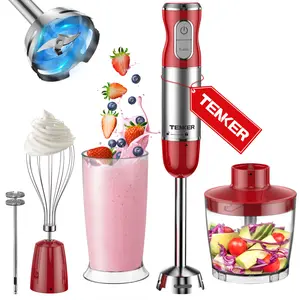 450W Immersion Blender 5 in 1 Electric Hand Blender,30 Speed Mode with Mixing Beaker,Chopper,Whisk and Milk Frother For Baby Food