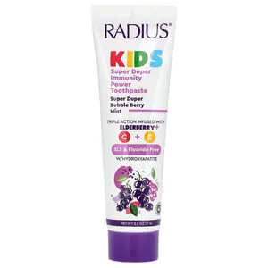 RADIUS Super Duper Immuni-Power Toothpaste, Super Duper Bubble Berry Mint, 2.5 oz (71 g)