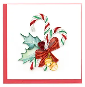 QUILLING CARD Quilled Candy Canes - Handmade Christmas card