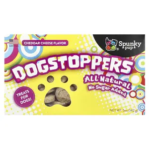 Spunky Pup Dogstoppers, Treats For Dogs, Cheddar Cheese, 5 oz (142 g)