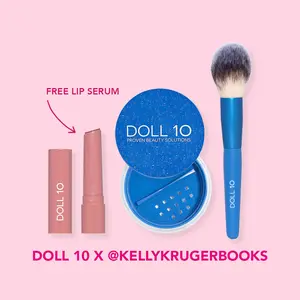 The Glossy & Filtered Bundle X @kellykrugerbrooks | WaterBlur Powder, Brush, Peptide Plumping Lip Serum