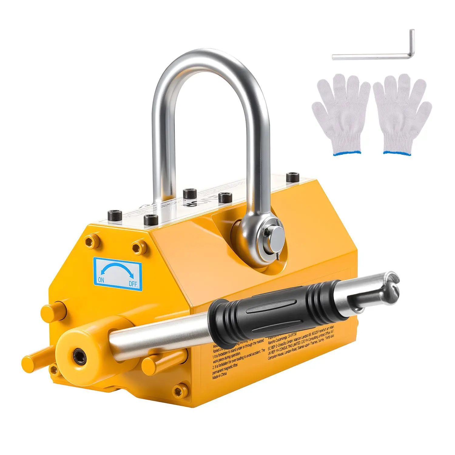 【SummerFinds】VEVOR Permanent Magnetic Lifter, 1320 lbs Pulling Capacity, Heavy Duty N42 Neodymium Lifting Magnet with Release Handle and Steel Hook, Used in Shop Crane and Hoist, for Lifting Plate Steel, Board