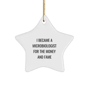 Funny Microbiologist Star Ornament Gifts from Family to Microbiologist Friends on Christmas Unique