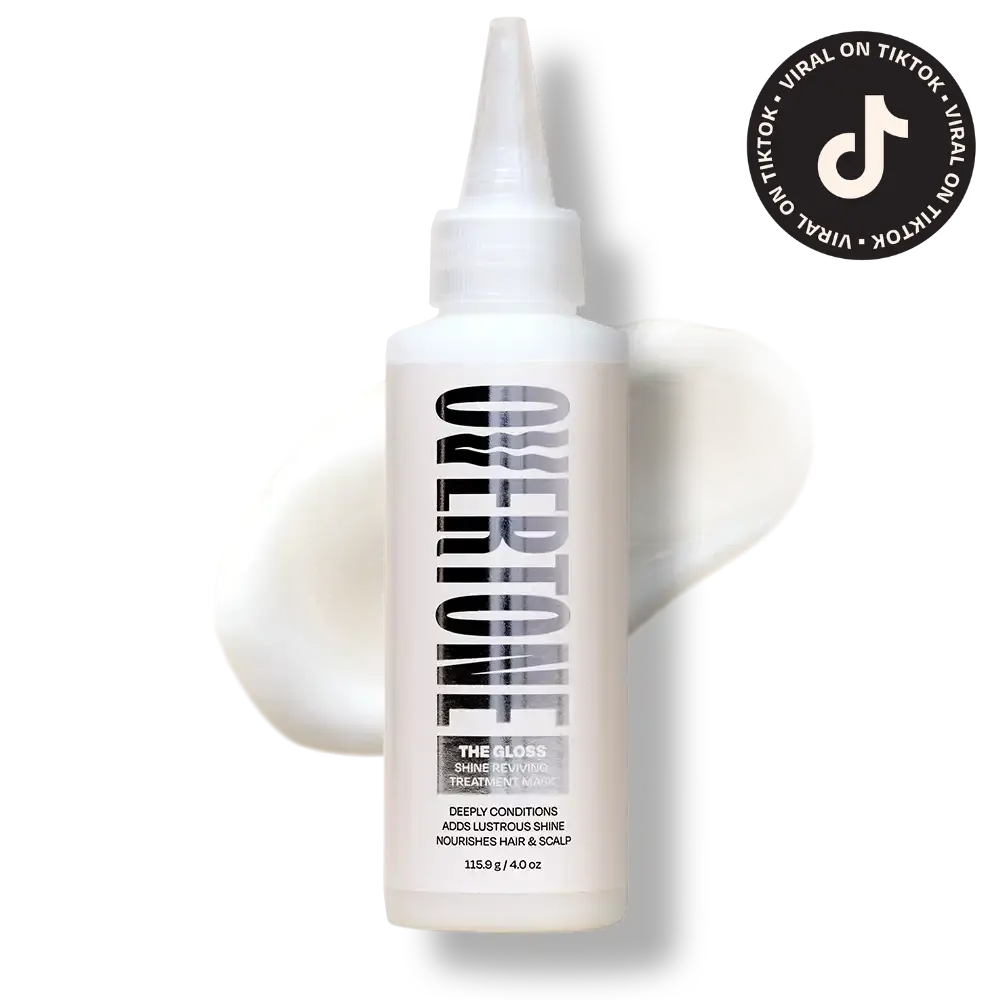 OVERTONE The Gloss Shine Reviving Mask - Glossing Hair Treatment for Dry & Color-Treated Hair, Hydrating Shine Booster with Argan, Coconut, Jojoba Oils +18 Plant Oils