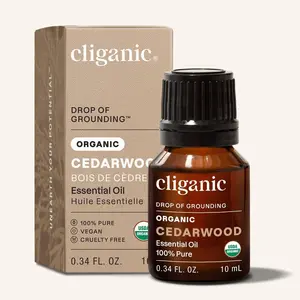 Cliganic Essential Oil Organic Cedarwood - 100% Pure Natural Undiluted, for Aromatherapy Diffuser | Non-GMO Verified