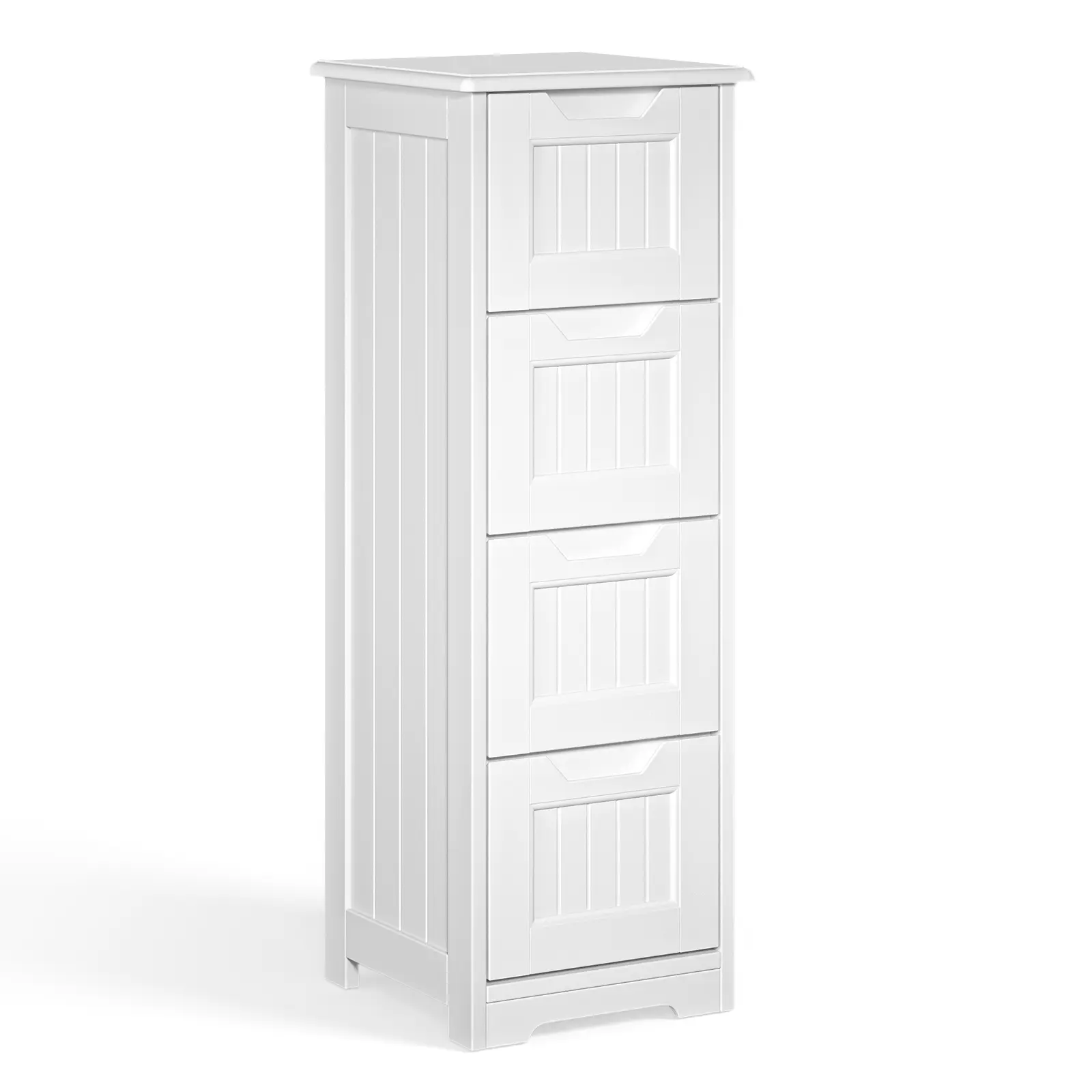 Gizoon 33-in Sturdy Modern MDF Board Home Storage Cabinet - Small-Space Hero Freestanding Floor Organizer with Drawers, 11"d x 11"w x 33"h White Painted Indoor Cupboard (110lbs/20-25kg) for Bathroom Organizer, Room Storage