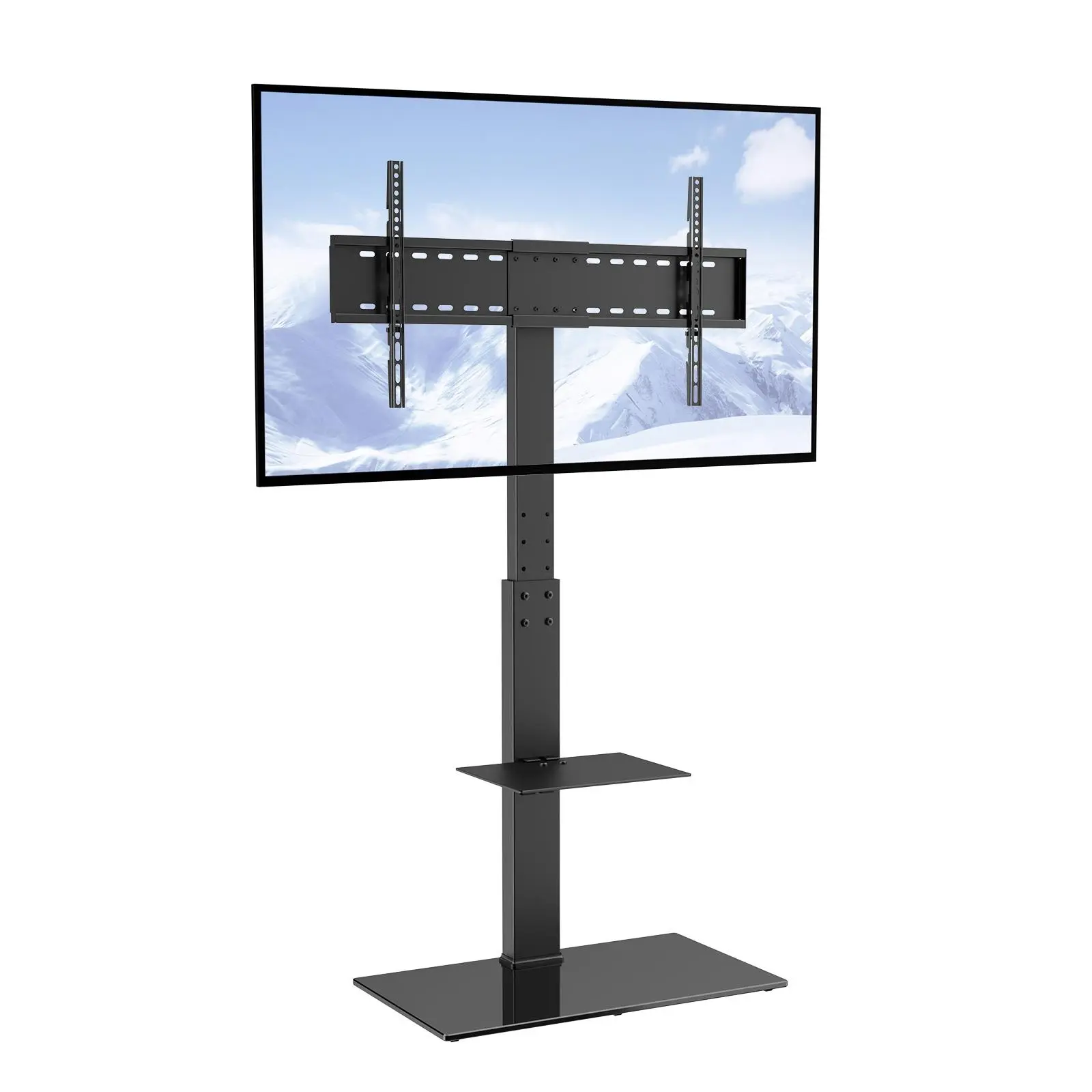 【SummerFinds】VEVOR TV Stand Mount,  , Swivel Tall TV Stand for 32 to 85 inch TVs, Height Adjustable Portable Floor TV Stand with Tempered Glass Base for Bedroom, Living Room