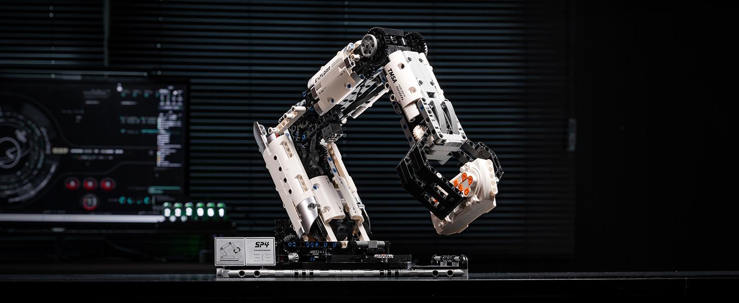 Uncle Brick Mechanical Technicla Arm Building Blocks Set with Remote Control 784Pcs STEM Educational Toys for Boys Girls 6+ RC Robotic Arm Ultra-Smooth Power Gears Gripping Claws Fantastic Christmas and Birthday Gift!