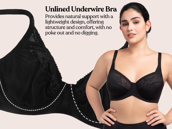 HSIA Luminous Bloom Plus Size Unlined Full Coverage Underwire Bra with Multi-Layer Mesh Fabric & Adjustable Straps for Enhanced Support SpringStatements