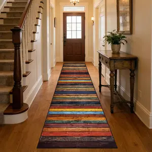 【Deals For You Days】2x10 Hallway Runner Rug – Washable, Non-Slip, Soft Low Pile, Rustic Wood Style, Pet-Friendly