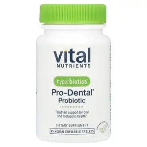 Vital Nutrients Hyperbiotics®, Pro-Dental® Probiotic, Natural Mint, 45 Vegan Chewable Tablets