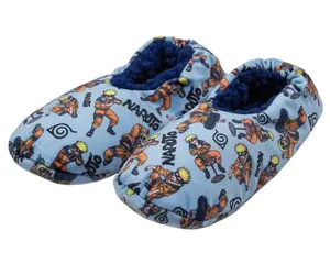 Naruto Shippuden Boys' Naruto Uzumaki Allover Design Plush-Lined Non-Slip Slippers Socks For Boys And Girls