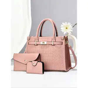 New Elegant Women's Bag Set, Classic Fashionable Durable Design, Large Capacity, Single Shoulder & Crossbody, Perfect for Shopping Travel
