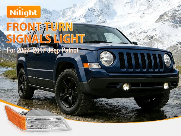 Nilight Front Turn Signals Light Clear Amber Lens Parking Light Day Running Light Side Marker Light Compatible with 2007-2017 Jeep Patriot Passenger Side Nilight Front Turn Signals Light Clear Amber Lens Parking Light Day Running Light Side Marker Light Compatible with 2007-2017 Jeep Patriot Passenger Side