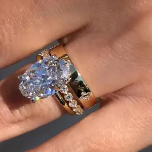 European and American Classic Ring Combined Ring Ring Set 925 Silver Light Luxury Ins High Sense Ring Suit Order Ring