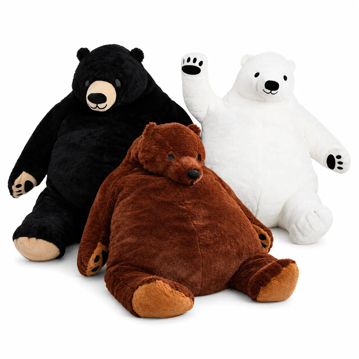 CHUBBYJOY Large Sitting Jungle Bear Stuffed Animal 23"31"39", Soft PP Cotton Filled Huggable Stuffed Toy, Bedroom Decor Cushion, Summer Vibe Item for Kids, Cute Boyfriend Girlfriend Gifts, Stuffed Animals