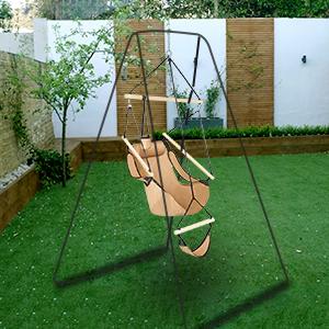 ONCLOUD Upgraded Unique Hammock Hanging Sky Chair, Air Deluxe Swing Seat with Rope Through The Bars Safer Relax with Fuller Pillow and Drink Holder Solid Wood Indoor/Outdoor Patio Yard 250LBS