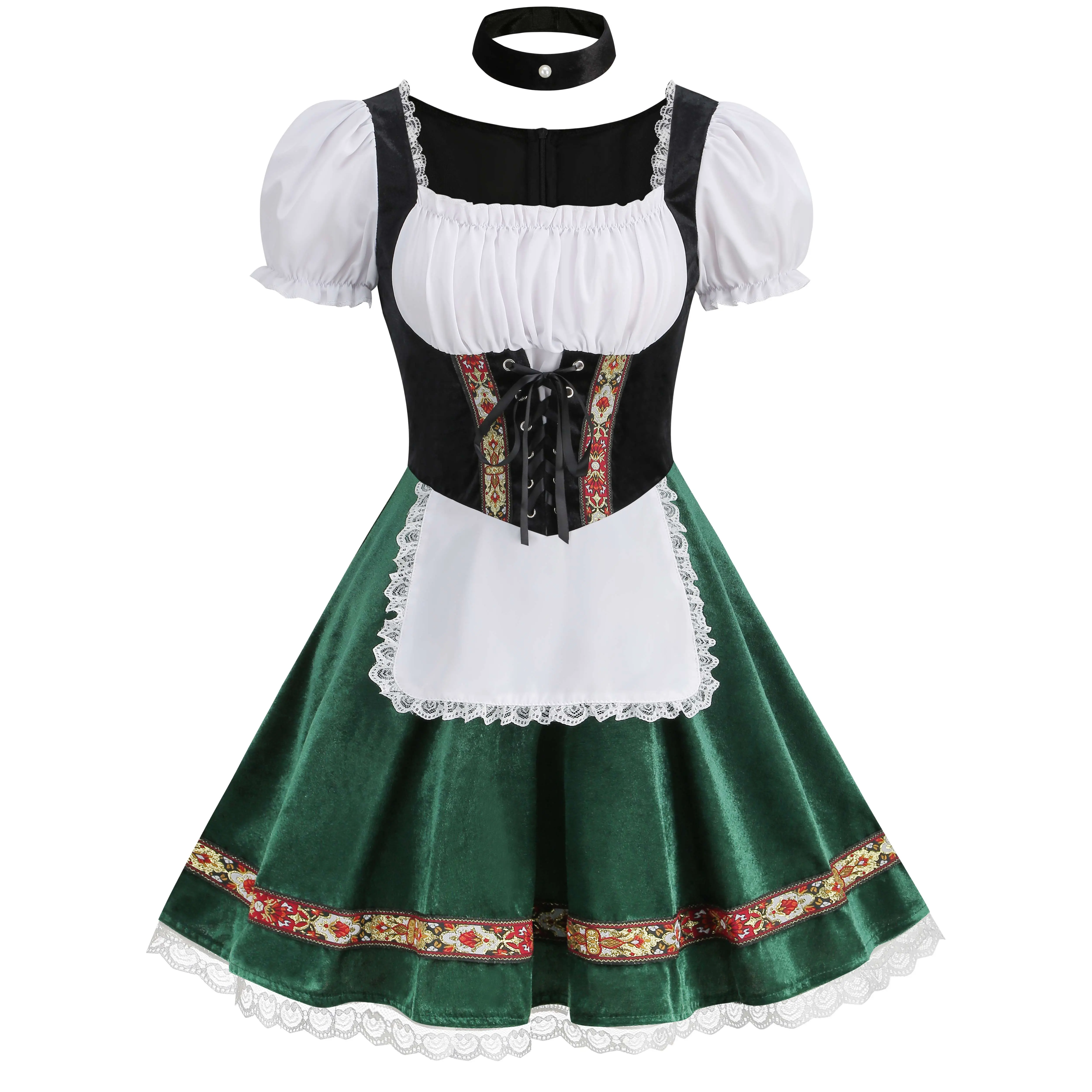 Women's Oktoberfest Dirndl Dress, German Bavarian Traditional Costume, Beer Festival Outfit, Halloween Cosplay Dress