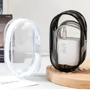 1 Travel Transparent Charger Storage Bag, Mini Portable, Used for Chargers, Headphones, Lipstick, Space Saving Travel Supplies