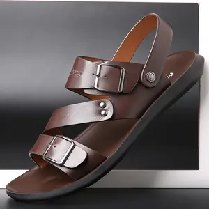 Men's sandals, classic design, stylish and versatile slippers, soft sole with non-slip design, suitable for all men, casual beach shoes.